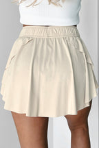 Drawstring Elastic Waistband Lined Tennis Skorts