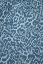 Leopard Frayed Edge Wide Leg High Waist Jeans