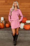 Half Zip Sporty Pullover Mini Skort 2pcs Outfit