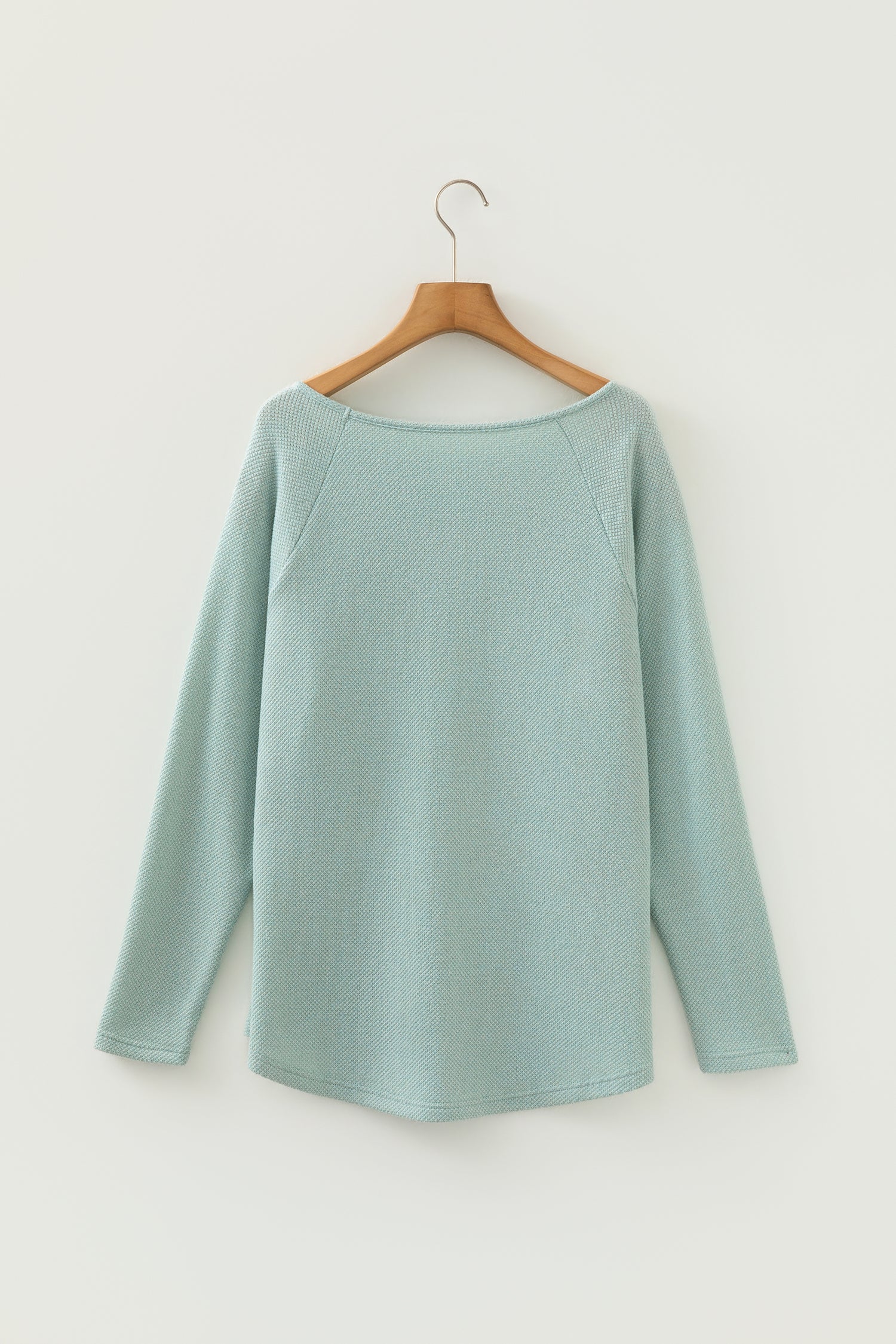 Textured Raglan Sleeve Knit Loose Top