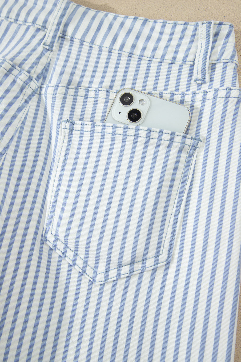 Striped Casual Barrel Jeans
