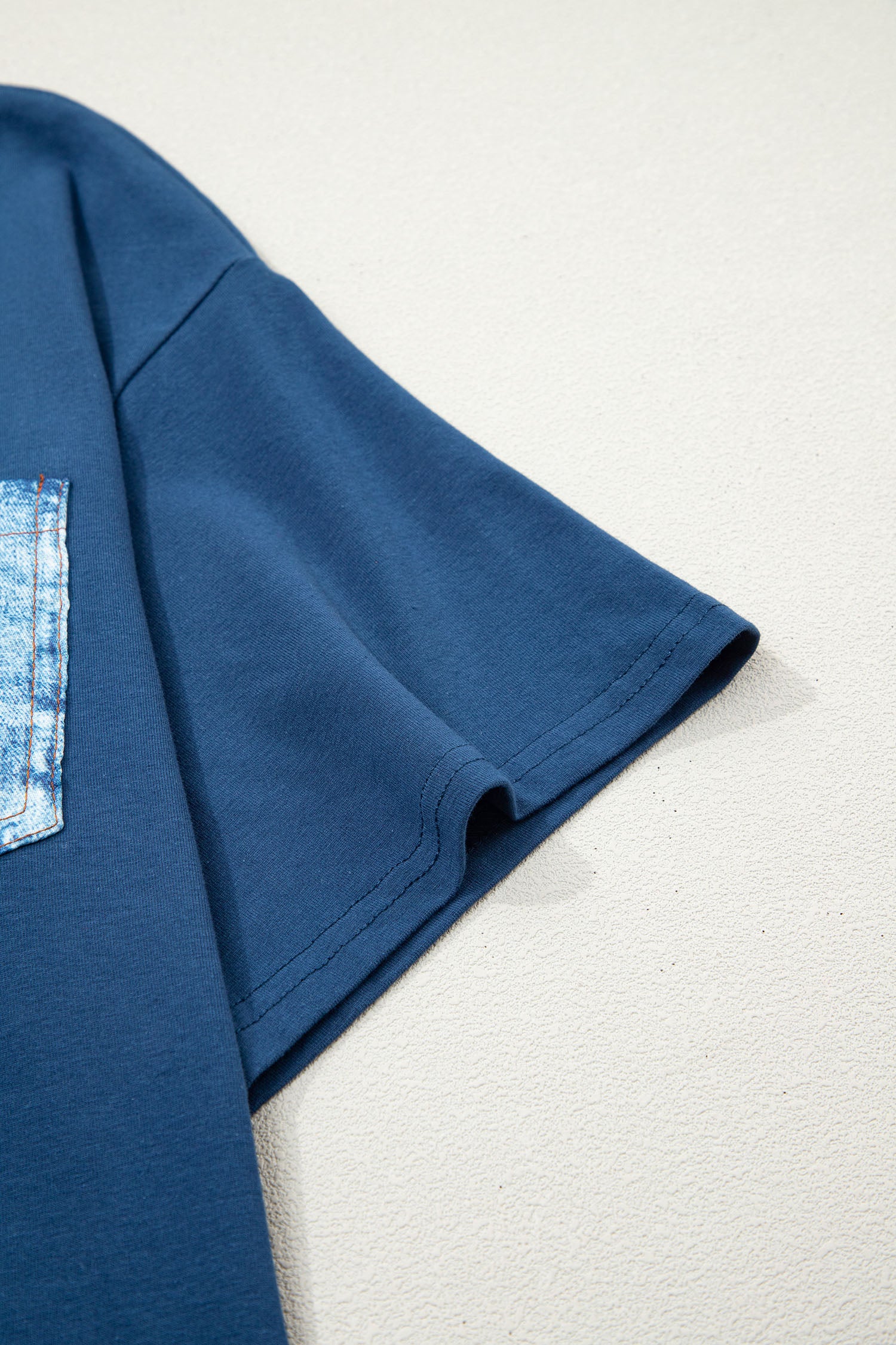 Color Block Chest Pocket Patched Casual Short Sleeve Top