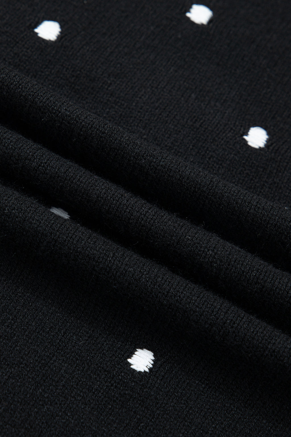 Elegant Polka Dot Bubble Short Sleeve Sweater
