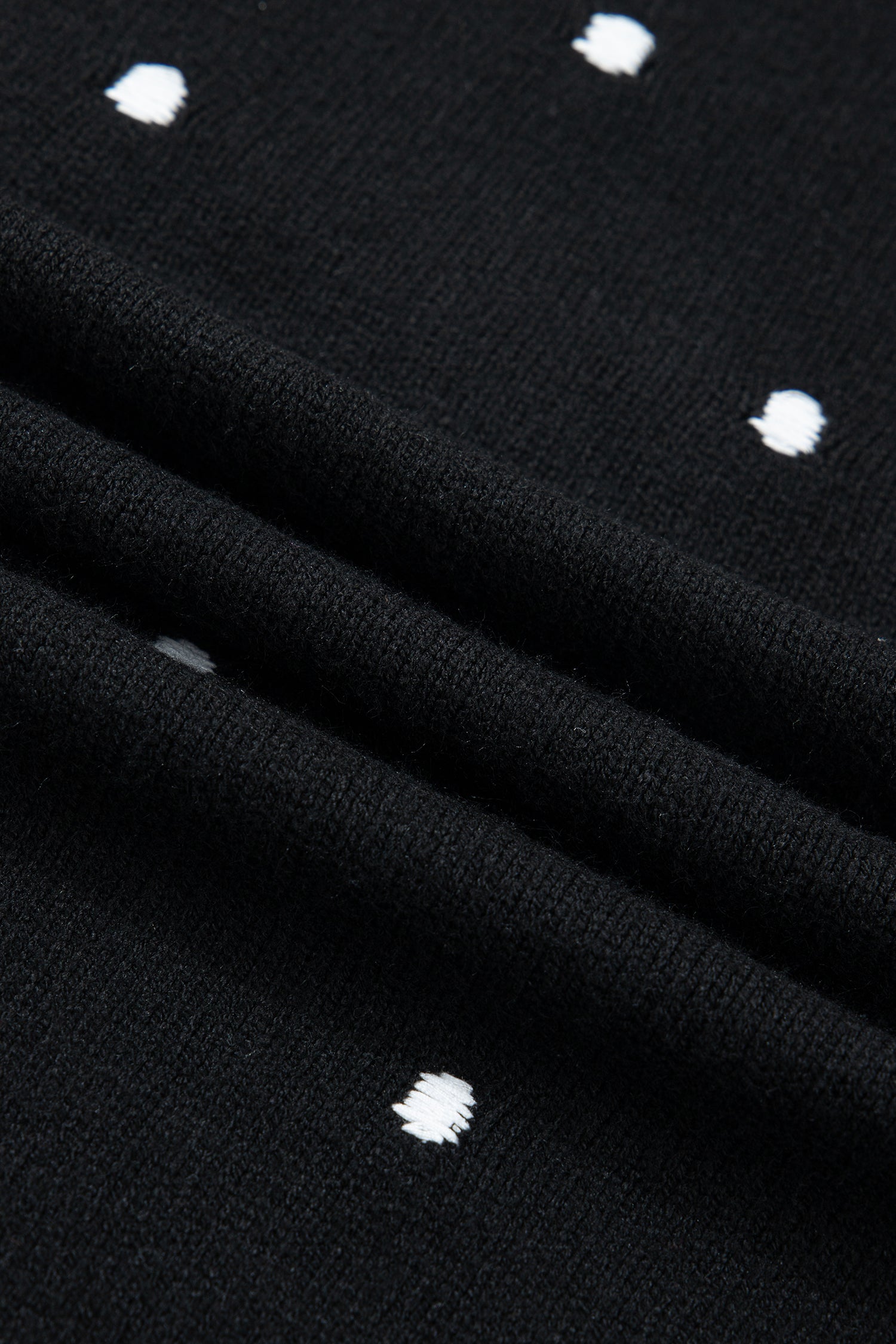 Elegant Polka Dot Bubble Short Sleeve Sweater