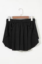 Black Drawstring Waist Above Knee Casual Shorts Wholesale