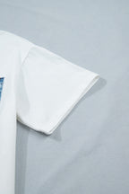 Color Block Chest Pocket Patched Casual Short Sleeve Top