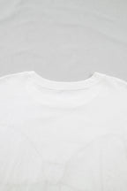 White Plus Size Leopard Bow Embroidered Patch Casual T Shirt
