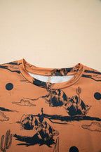 Desert Sand Print Short Sleeve Knit Top