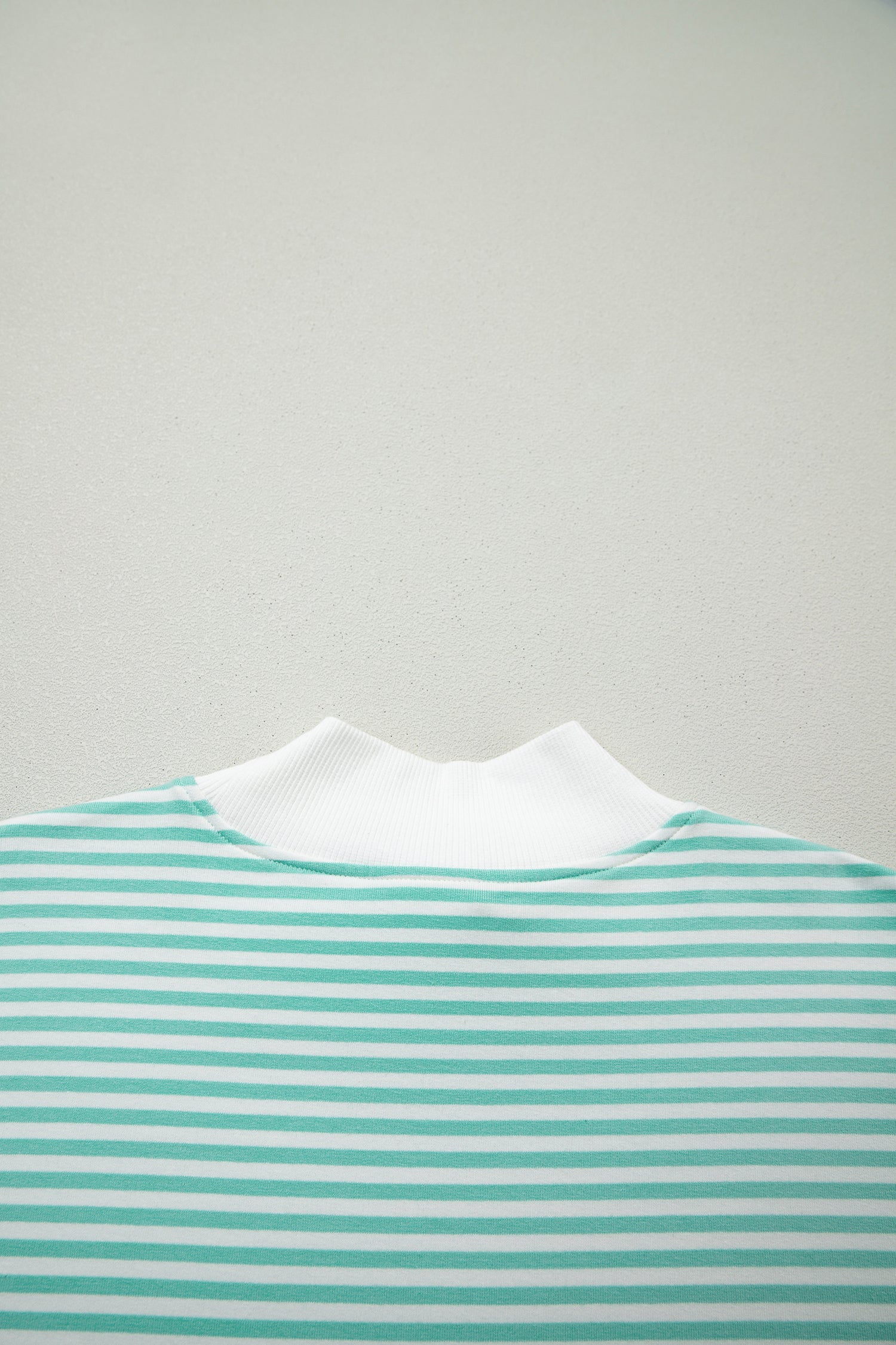 Striped Oversize Mock Neck Sweatshirt and Shorts Set