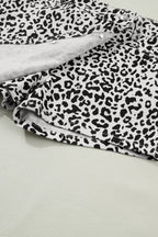 Brown Leopard Print Button Overlap Denim Shorts