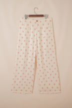 Polka Dot Print Patched Pocket Loose Pants