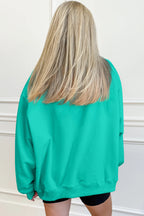 Oversize Blessed Embroidered Mock Neck Sweatshirt