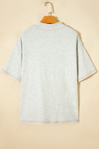Light Grey Reversible Contrast-Stitched T-Shirt