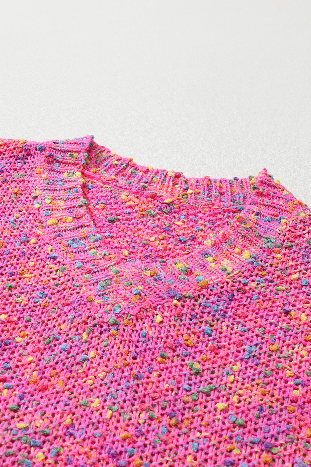 Colorful Spots Knitted V Neck Casual Sweater