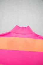 Seam Detail Half Zip Tee Casual Shorts 2pcs Set